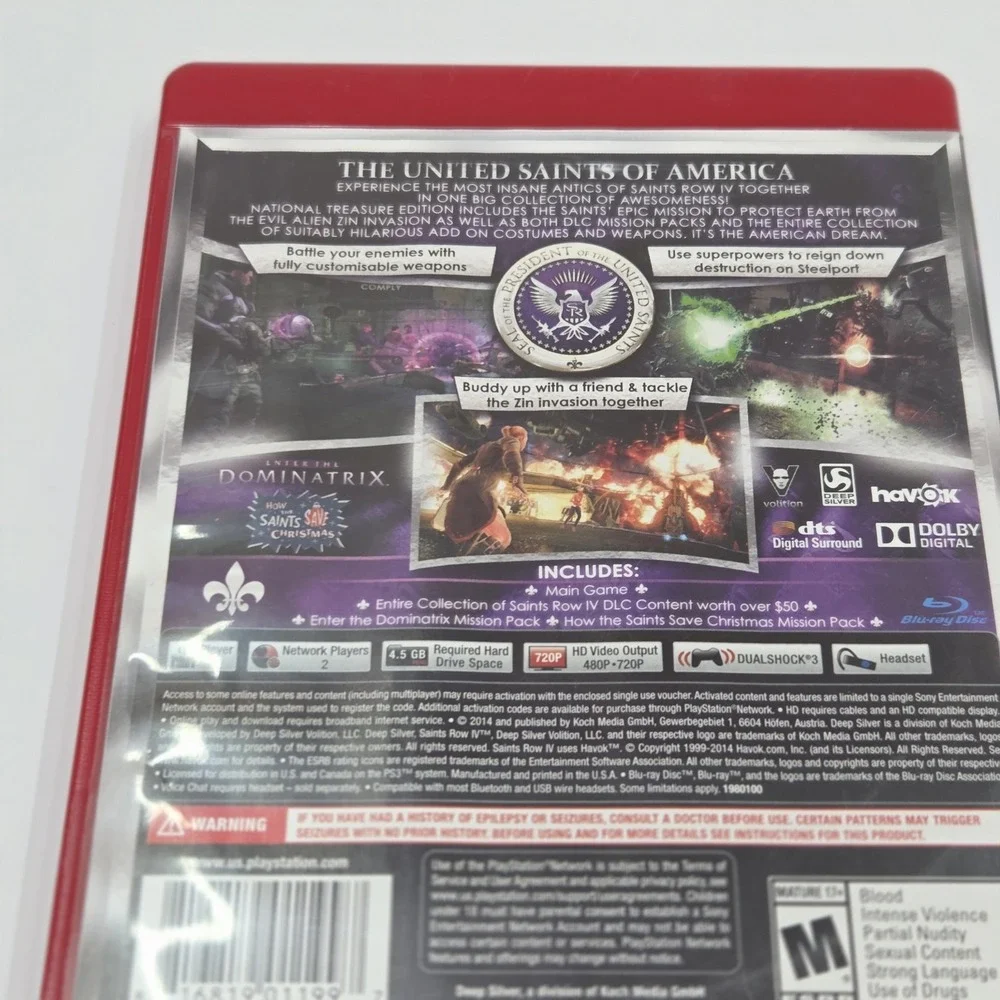 Saints Row IV National Treasure Edition Sony PlayStation 3 PS3 CIB Greatest Hits
